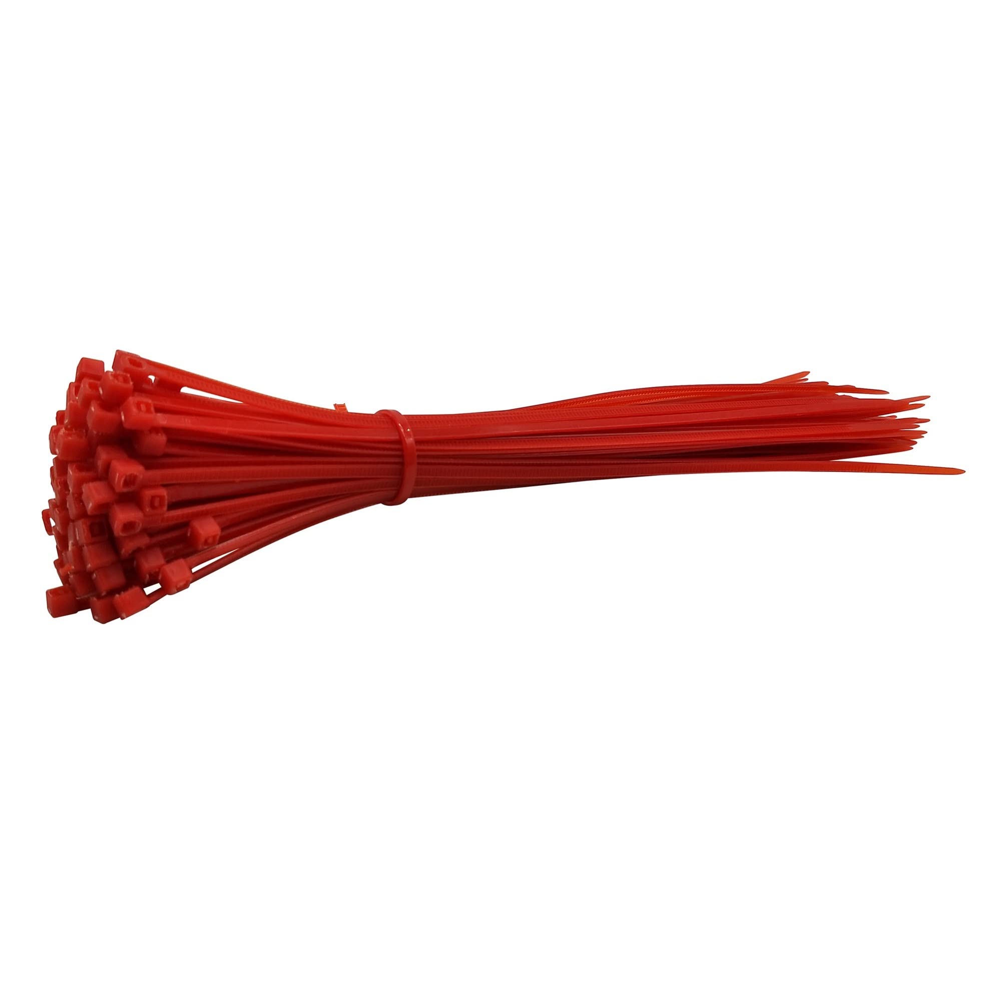 Udpoiuyt Red Nylon Cable Ties, Self-Locking Nylon Cable Ties Multicolor 3X200mm 100 Pcs(Red)