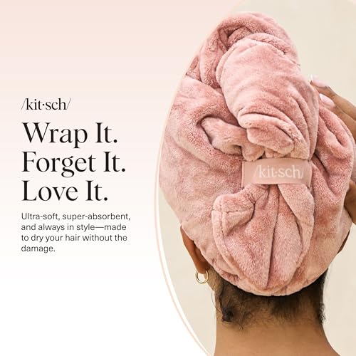 Kitsch XL Microfiber Hair Towel Wrap for Women - Terracotta - image 8