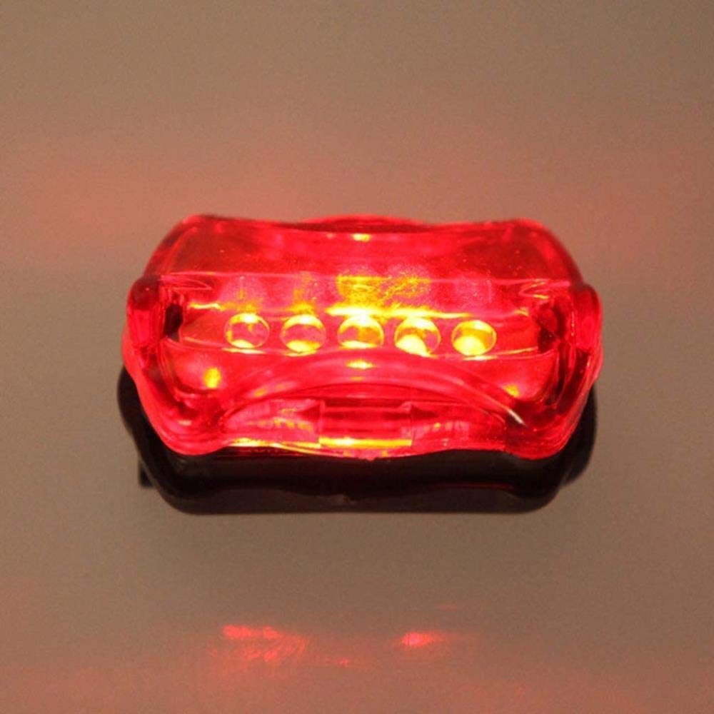 Solide 2 Stück Fahrrad Rücklicht Wasserdicht 5 LED Fahrrad Rücklichter Fahrrad Sicherheit Warnleuchte Bremslicht Blinker Licht für Radfahren (Rot) Langlebig