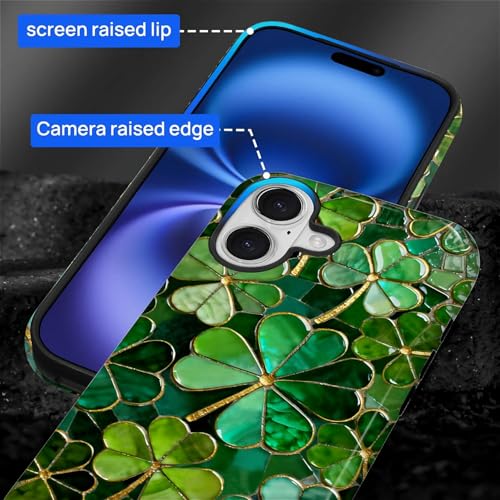 COTAIL Compatible with iPhone 17 Case, St Patricks Shamrock Mosaic Tiles Cover for Women Men, Shockproof Soft TPU and Hard PC Protective Phone Case for iPhone 17 - image 5