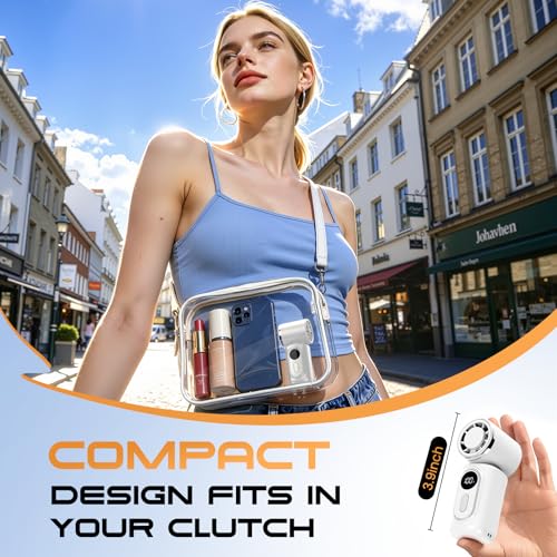 Image of Portable Clip-On Mini Fan Handheld Turbo Fan with 100 Speeds 3000mAh