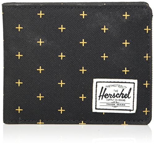 Herschel Roy RFID, Black Gridlock Gold, One Size