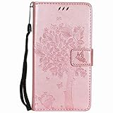 flip case iphone 7 rosa MATERIAL IN PREMIUM-QUALITÄT: Samsung Galaxy A20e Tasche ist gefertigt aus langlebigem PU-Leder und Innenhülle aus TPU, bietet maximal Schutz vor Schmutz, Stößen und Kratzern.