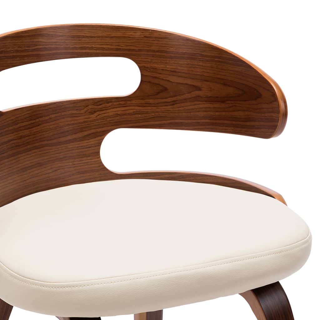 Juego de 2 sillas de comedor, madera curvada y piel sintética, 48 x 49 x 68 cm, diseño moderno, respaldo alto, asiento cómodo