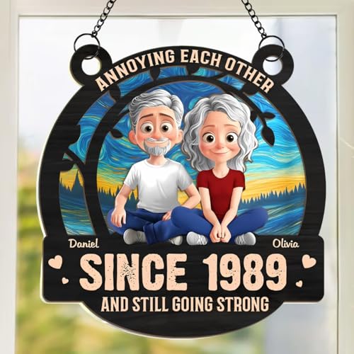 Customizable Anniversary Suncatcher Ornament – Unique Hanging Keepsake for Couples, Perfect Wedding Gift for Him & Her, Celebrate Your Love Story - Image 2