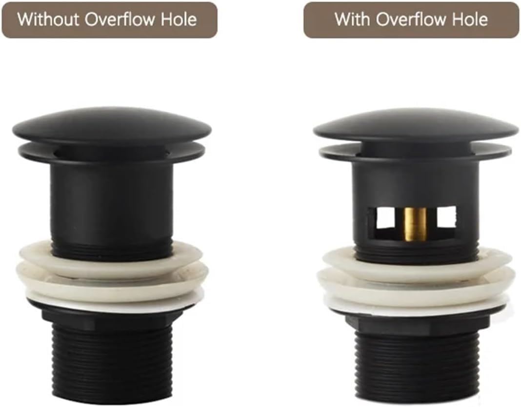 sustitución de tapones de fregadero pop up, Tapón de desagüe for lavabo de baño, desagüe emergente, accesorios for grifo de baño, latón, negro mate, cromo, oro rosa y oro cepillado(Grey No Hole)
