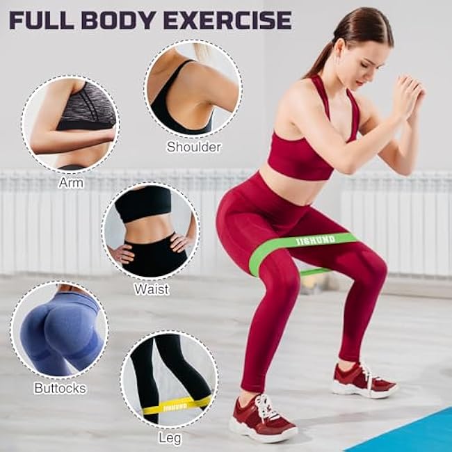 6 Pcs Resistance Bands for Working Out, Exercise Loop Bands for Women and Men, Elastic Stretch Bands Workout Bands for Yoga Pilates Fitness Home Gym Body Stretching Booty Legs Strength Training