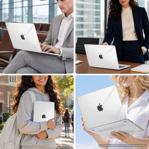 Image of MOSISO Compatible with MacBook Pro 14 inch Case 2025 2024 2023 2022 2021 M5 M4 M3 M2 M1 A3434 A3112 A3185 A3401 A2918 A2992 A2779 A2442, Hard Shell&Keyboard Cover&Screen Film&Pouch,Transparent