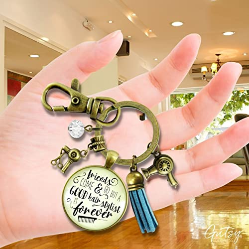 Gutsy Goodness PRKEYW005732 Hair Stylist Keychain Friends Come Go Hair Stylist Forever Beautician Glam Quote Jewelry Tassel thumb #6