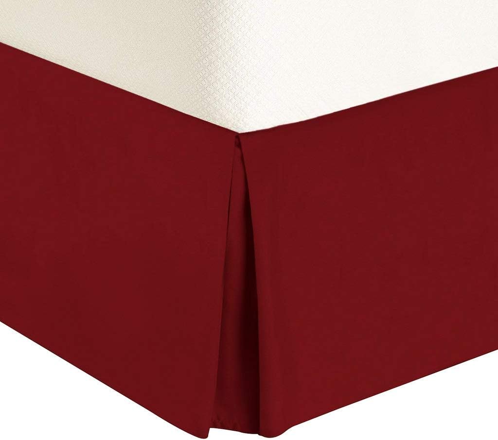 Egyptian Cotton Bed-Skirt (King, Ivory) with 9" Inch Drop Length - 100% Long Staple Cotton - Pleated Split Cornor Bed Skirt (Style : Solid)