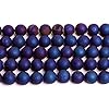 JOE FOREMAN 8mm Deep Blue Druzy Drusy Metallic Coated Agate Beads Gemstone Loose Beads in Bulk for Jewelry Making Wholesale Beads DIY Handmade Craft Supplies 15" #1