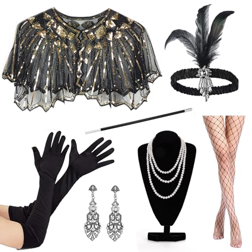 ONEPEACE Vintage 1920s Accessories – Elegant Old Hollywood Glamour Dresses with Flapper Accessories for Women and Gatsby Accessories (Plastic Holder)