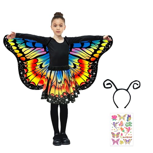 Schmetterling Kostüm Kinder, Karneval Kostüm Kinder Mehrfarbig...