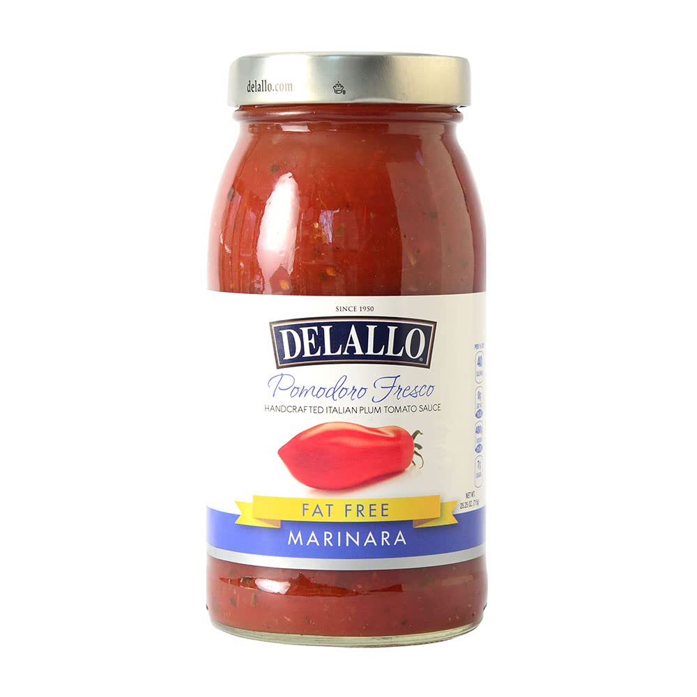 DeLallo Pomodoro Fresco Fat Free Marinara Sauce, 25.25oz Jar, 6-Pack