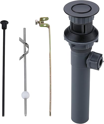 Miniatura 16 de Drenaje de fregadero de baño sin desbordamiento, tapón emergente ARCORA de oro cepillado para fregadero de recipiente con botón de clic