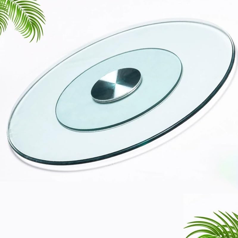 Gramofon ze szkła hartowanego 32 cali, obrotowa taca do serwowania do jadalni, okrągła przezroczysta płyta na spotkania rodzinne i restauracje, idealne rozwiązanie do serwowania 80 cm