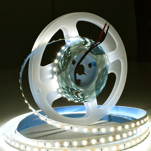 Image of Forus 5 Meter (5M) 8mm Natural White LED Strip Light, 120 LEDs /M Plug & Play Flexible Lighting for Home Decor, False Ceiling, Pooja Room, Living Room, Kitchen, Mirror, Stairs, 2-Year Warranty