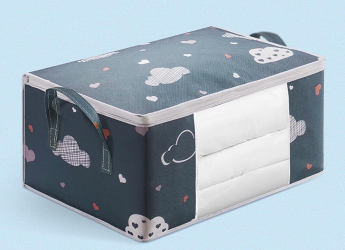 Clothes quilts storage bags (24 * 16 * 12inch, 1pack*Cyan)