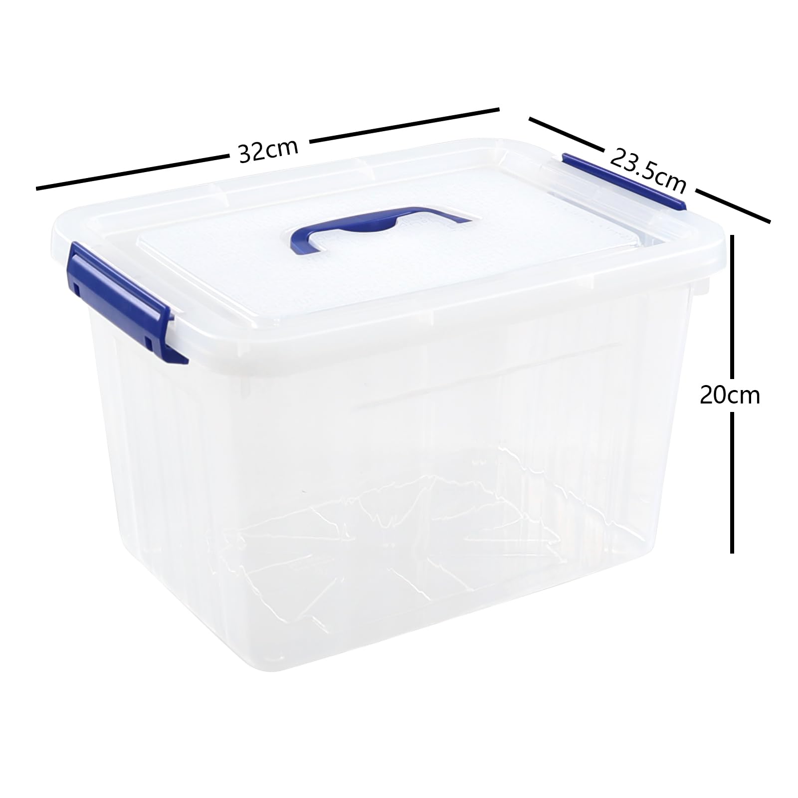 Cajas de Almacenaje Organizadoras Transparentes de 10 Litros, Cajas de Plástico con Tapas, Juego de 4