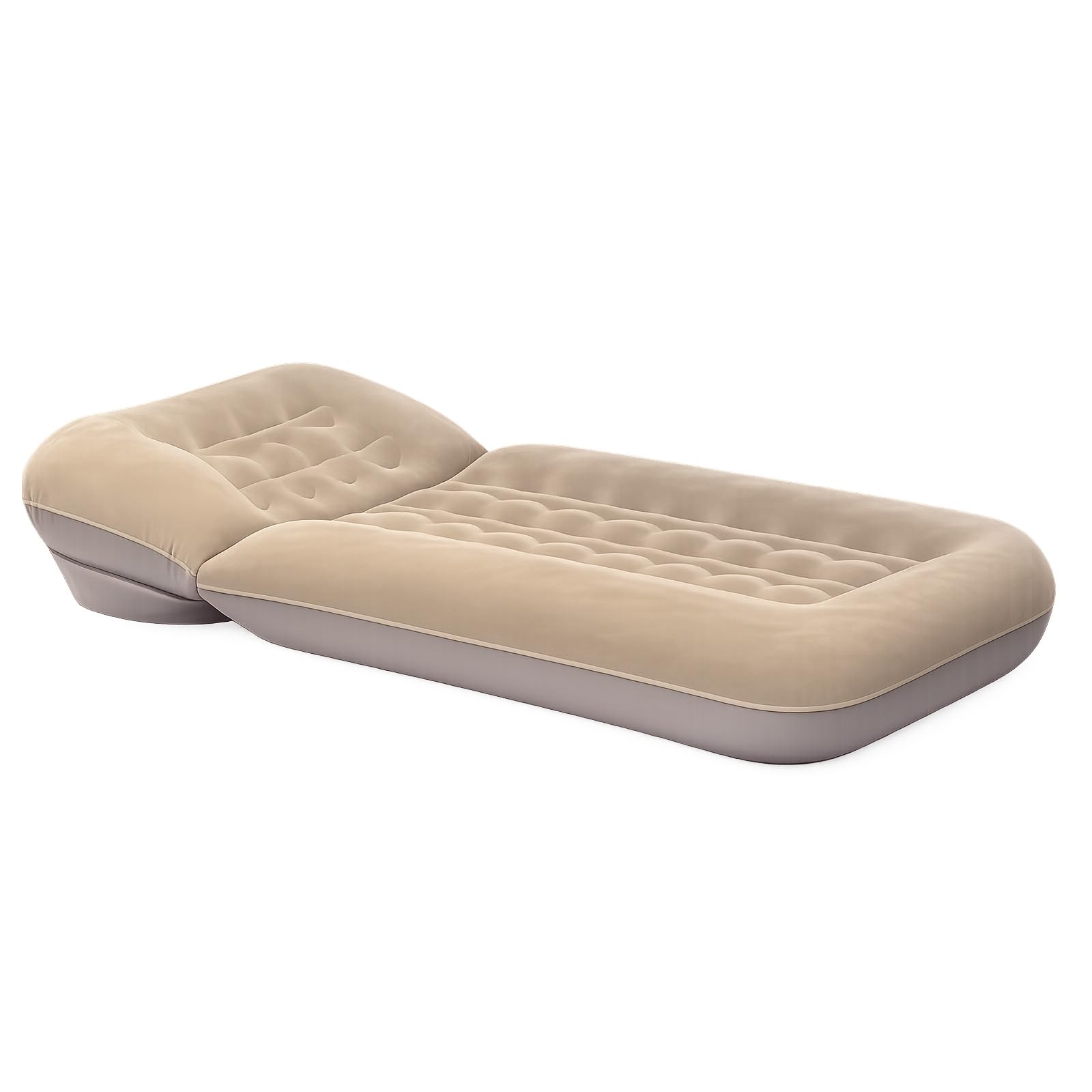 SUNNYNEST Inflatable Sleeping Pad with Backrest, 170 x 90 x 40 cm Camping Air Mattress with Built-in Foot Pump, Waterproof Portable Sleeping Mat for Camping, Hiking, Tent, Travel & Indoor Use