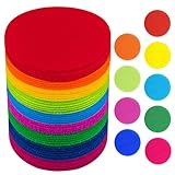 SIQUK 54 Pieces Carpet Markers 5 Inch Carpet Spots Marker Hook and Loop Carpet Spot for Classroom, 9 Colors