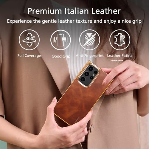 Coque Galaxy S26 Ultra en cuir finition huile-cire supérieure - 2