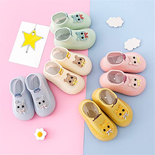 Baby Boy Girl Walking Sock Soft Rubber Sole Slipper Shoes Breathable Warm Elastic Sock Shoes First Walking (Pink, 18-24 Months)2