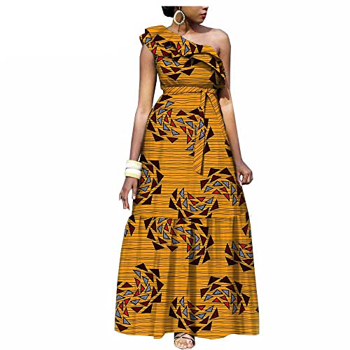 off shoulder ankara maxi dress African Ankara Off Shoulder Maxi Dress  Deep V-Neck High Waist Long Dress