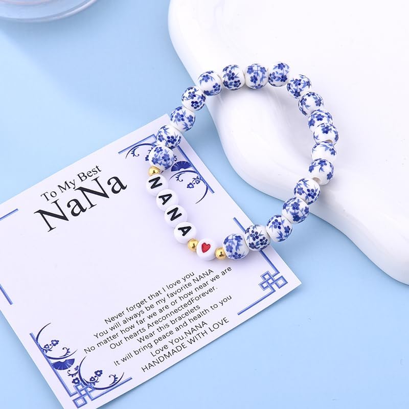 Christmas Gifts for Women Porcelain Beaded Bracelets for Nana Mama Gigi Mimi Grandma Gifts for Mothers Day Birthday Gift - Image 7
