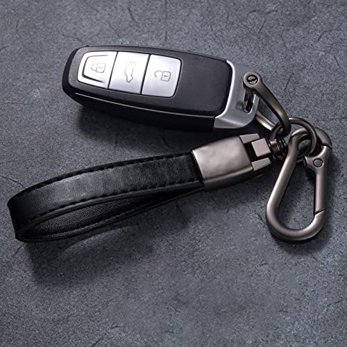 Soyater Genuine Leather Car Keychain Set For Cadillac Cadillac Ct6 Xt5 Cts Xts Srx Ats Dts Sts Men And Women Family Present Keychain Key Ring Lanyard Accessories (Black) #TOP3