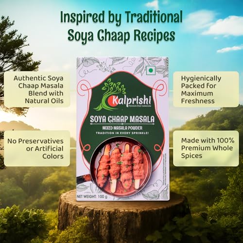 Image of Kalprishi Soya Chaap Mixed Masala | Authentic Spicy & Aromatic Blend | Perfect for Gravy, Tandoori & Kebab Recipes | No Added Preservatives or Colours | Natural Oils Retained (4)