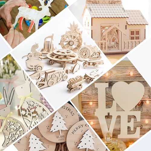 LotFancy Basswood Sheets, 12 Pack, 12 x 12 x 1/16 Inch, Plywood Sheets with Smooth Surfaces, 1.5mm Craft Wood Board for Laser Cutting, DIY Architectural Models, Wood Burning and Staining - Image 7