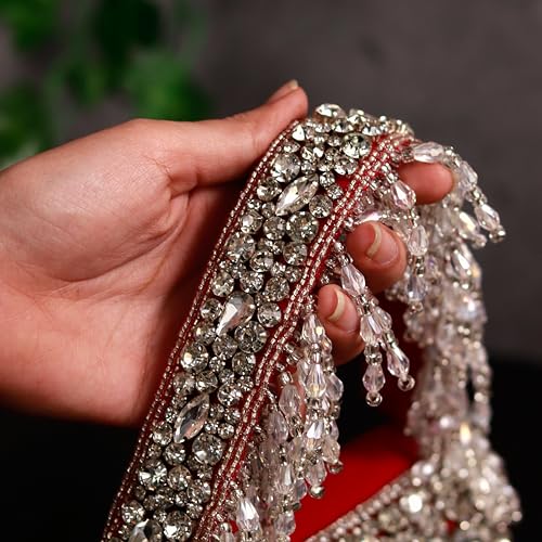 Image of THE TAN CLAN Kavya Beige Flap Over Bag Clutch Purses Luxury Evening Handbags with Handle