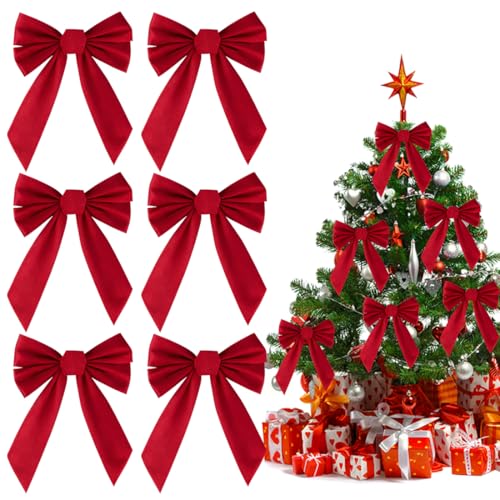 Rote Weihnachtsschleife Groß 6er Set, 34x26cm Edle...