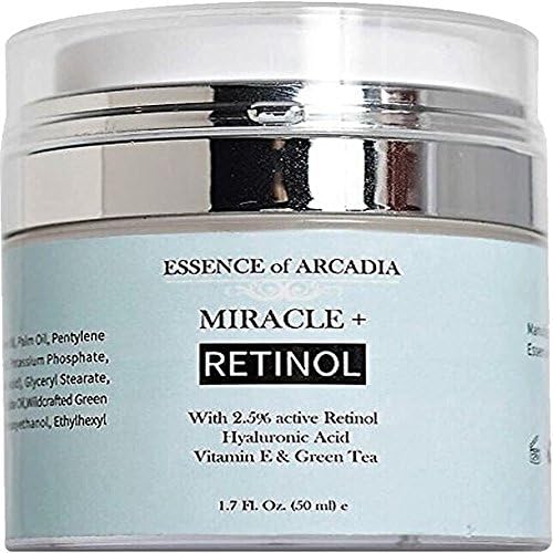 Retinol Moisturizer Cream 2.5% for Face & Eye Area - Anti-Aging Formula with Hyaluronic Acid, Vitamin E, Green Tea - 1.7 Fl Oz