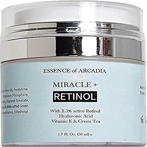 Essence of Arcadia Retinol Moisturizer Cream 2.5% for Face & Eye Area - Anti-Aging Formula with Hyaluronic Acid, Vitamin E, Green Tea - 1.7 Fl Oz Cover