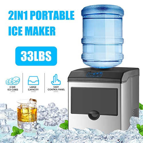 Fabricadora de hielo portátil 2 en 1 KUPPET acero inoxidable miniatura 2