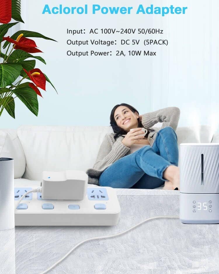 Miniatura 6 de Aclorol Adaptador de fuente de alimentación de 5V 2A 100-240V AC a DC 5Volt 10W 2A 1A Cargador de alimentación universal Convertidor Transformador