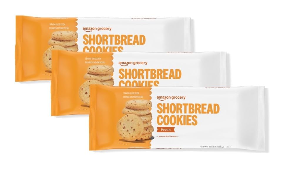 Amazon Brand - Happy Belly Pecan Shortbread, 11.3 Ounce (Pack of 3)