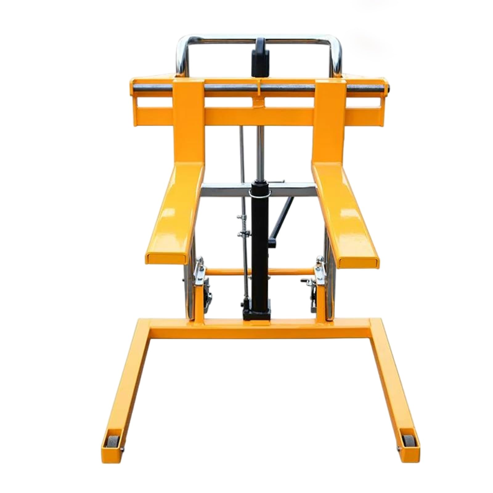 Transpallet a Spinta con Pompa a Mano Impilatore con Sollevamento a Pedale, 300 kg, forca da 80 cm, Compatto, Freno, for lavori Leggeri nel retrobottega Transpallet