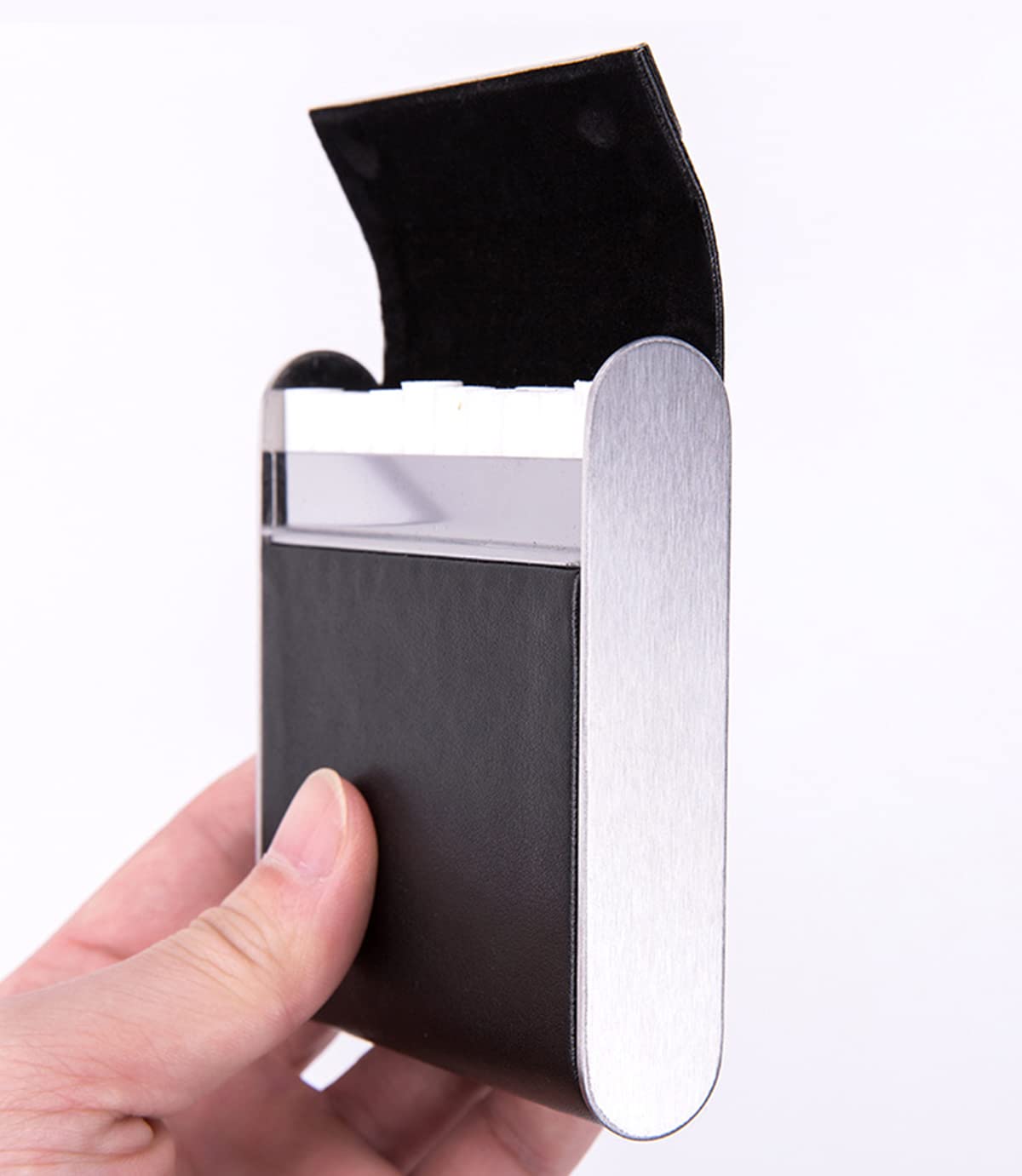 Etui na papierosy Etui na papierosy ze stali nierdzewnej Etui na papierosy z metalu Nowe etui na papierosy z włókna węglowego z magnetyczną klamrą Flip do，G