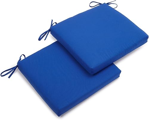 Miniatura 10 de Blazing Needles, L.P. Cojín para silla de sarga para interiores, 20.0 in x 19.0 in, amarillo juego de sol, 2 unidades