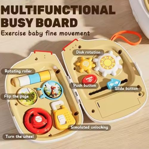 Image of Busy Cube for Kids Montessori Toy Sensory Busy Board Travel Toy for Toddlers (Phone Busy Cube)