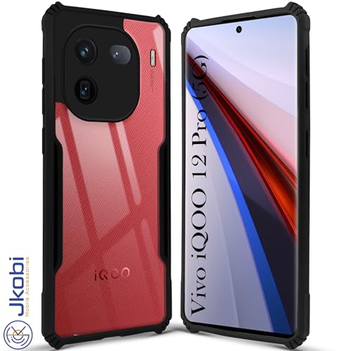 Image of Jkobi Back Cover Case for Vivo iQOO 12 Pro (Shockproof with Polycarbonate Clear Panel | Professional Black)