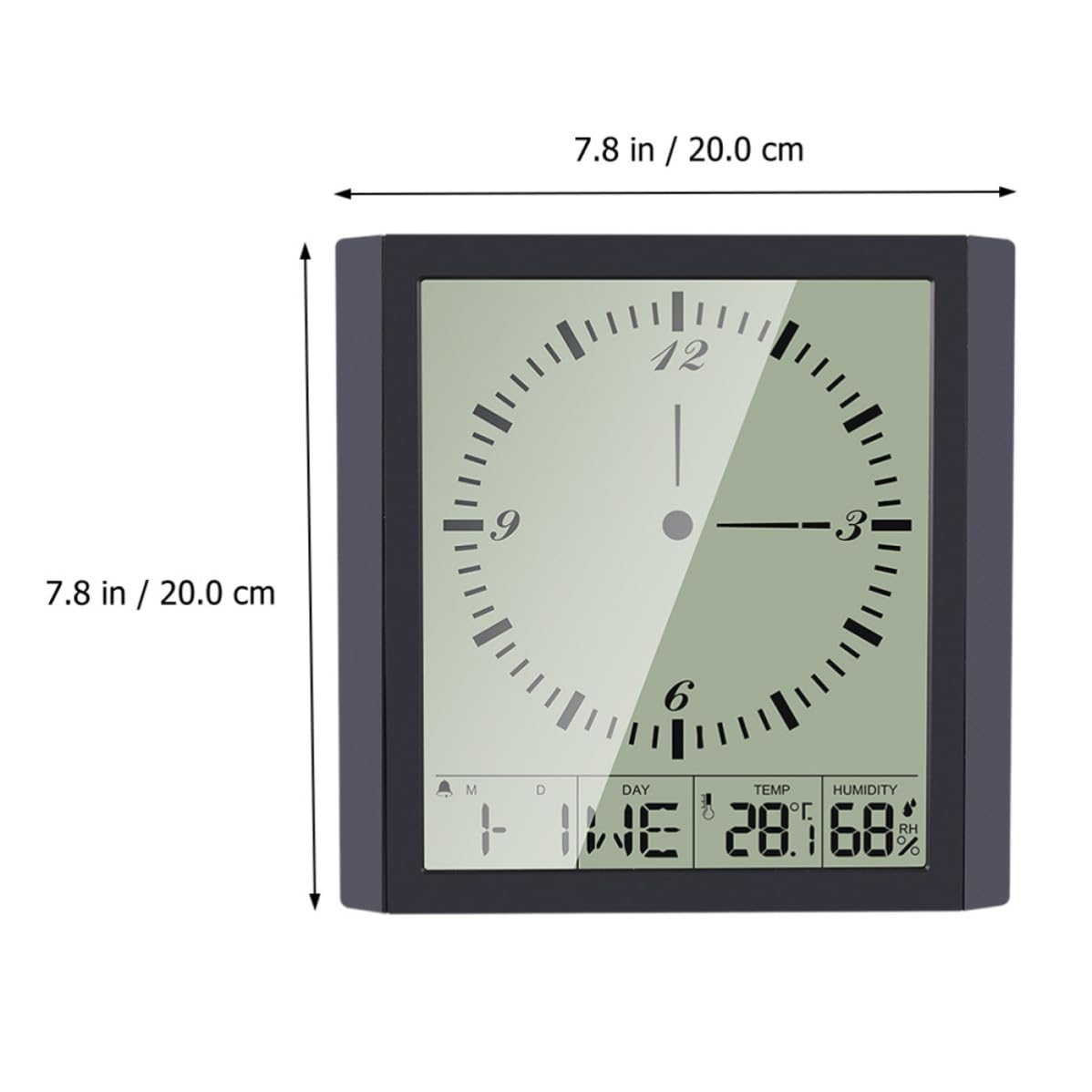 Reloj de Pared Digital Pantalla LCD Grande, Termómetro y Higrómetro