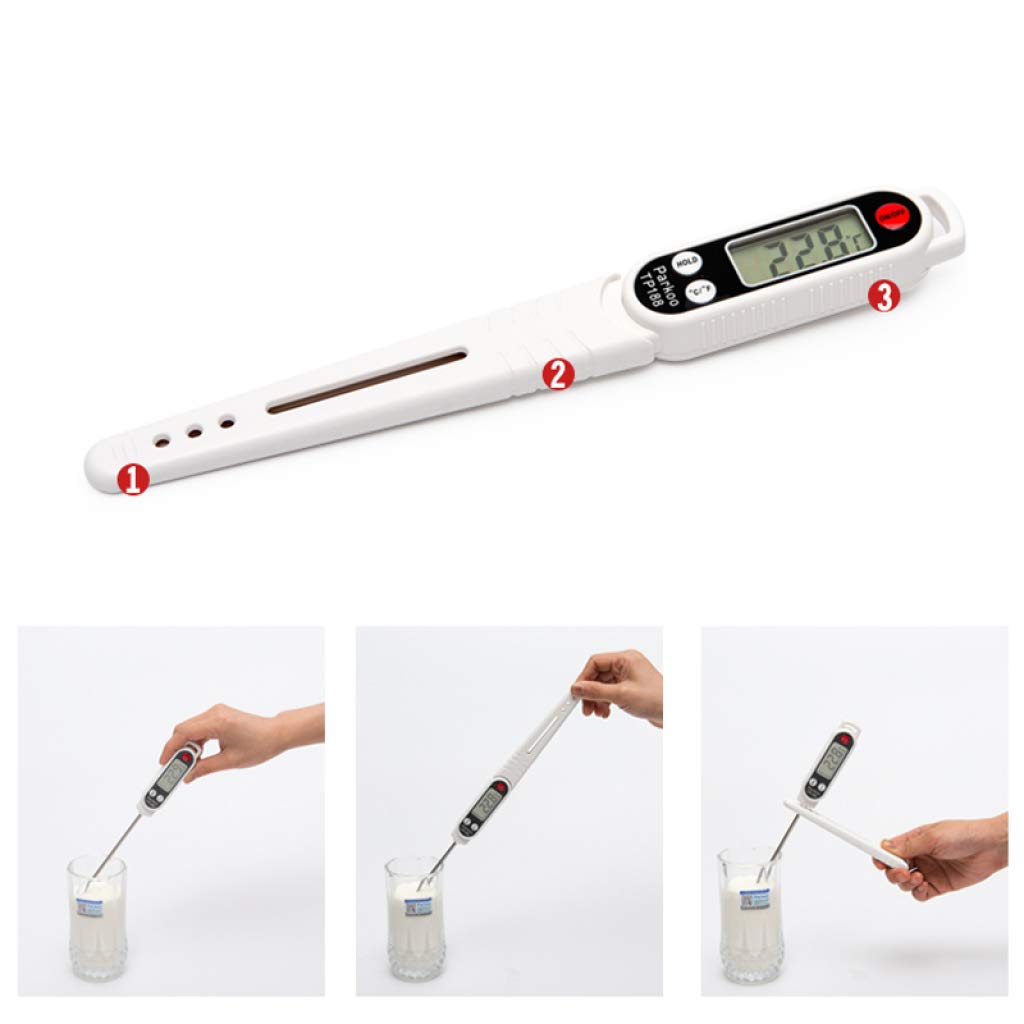 Thermomètre à Lecture instantanée, thermomètre numérique pour Cuisson de la Viande/pour Griller, thermomètre à Viande pour Barbecue avec sonde de 116,8 cm de Long, Blanc (Blanc)