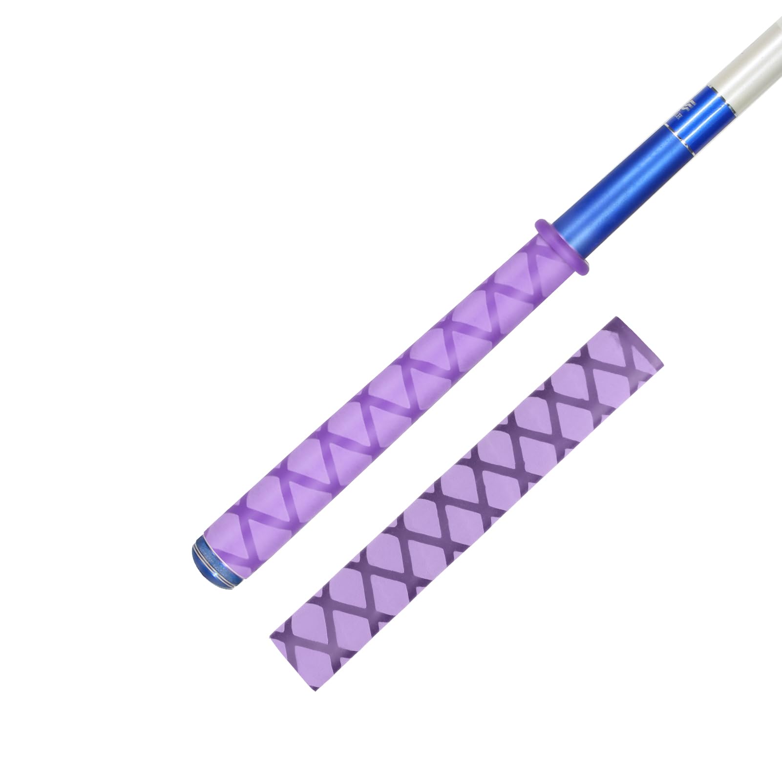 Mango de caña de pescar, tubo termorretráctil, antideslizante, aislado, manga de abrasión, longitud: 39 pulgadas, diámetro: 25/32 pulgadas (morado)