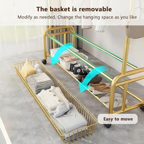 Portant à vêtements double barre pour solutionner le manque de placards - 6