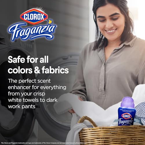 Image of Clorox Fraganzia Laundry Scent Booster Crystals, In-Wash Fragrance Beads for Fresh-Smelling Clothes & Linens, Safe for All Fabrics & Colors, Easy-Pour Bottle, Dreamy Jasmine Scent, 18 Oz, 2 Pack