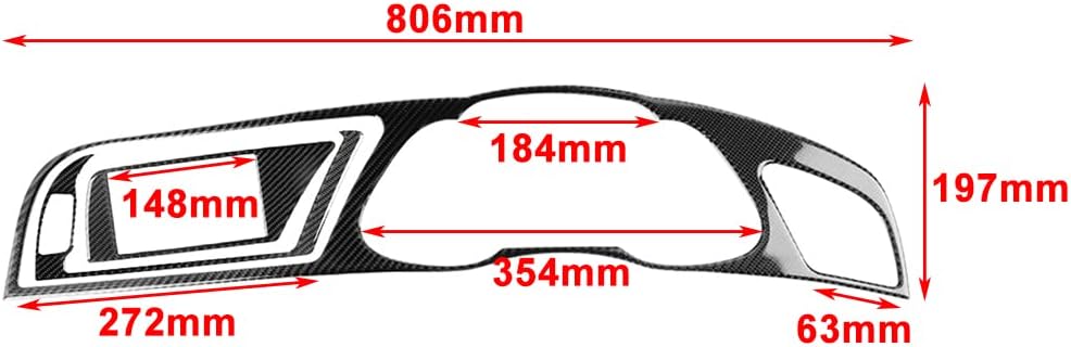 Cnkaka036 3PCS Carbon Fiber Dash Board Instrument Panel Dashboard Trim Cover Grain Interior Decoration for Audi A4 B8 RS4 S4, RHD